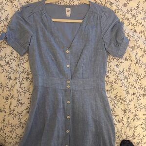 GAP Light Blue Midi Dress with Buttons